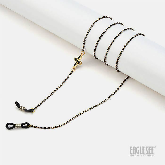 Medium Black Chain + Black Flower