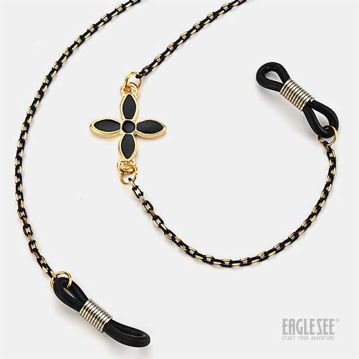 Medium Black Chain + Black Flower
