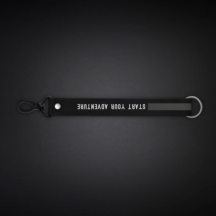 Medium Dark Grey Text Line Lanyard