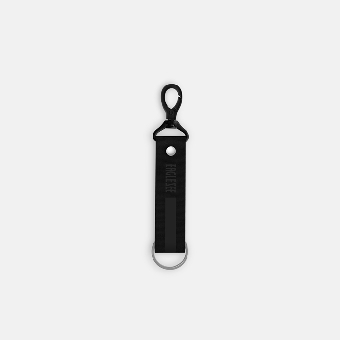 Small Black Text Line Lanyard