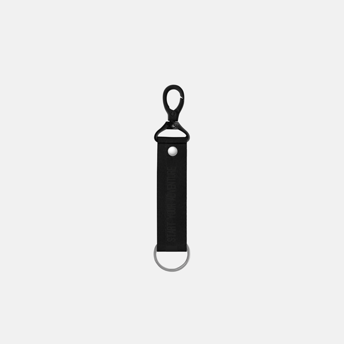 Small Black Text Line Lanyard