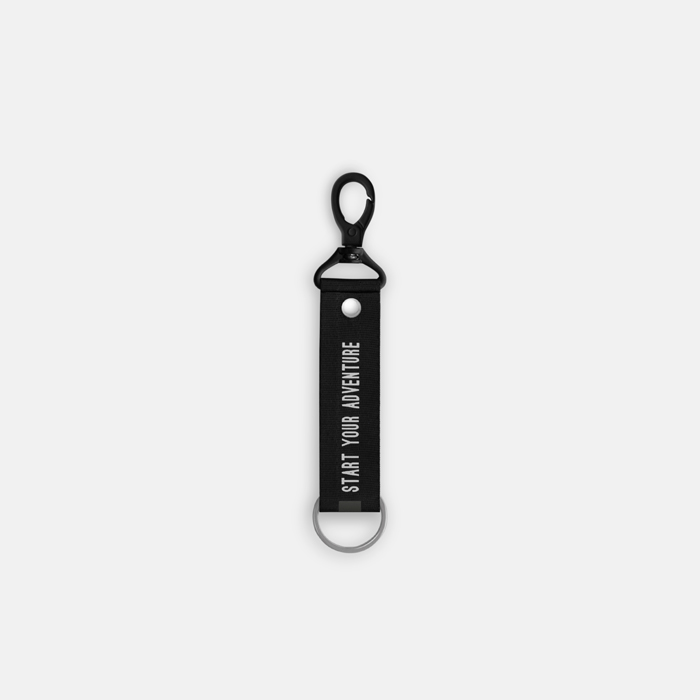 Small Dark Grey Text Line Lanyard