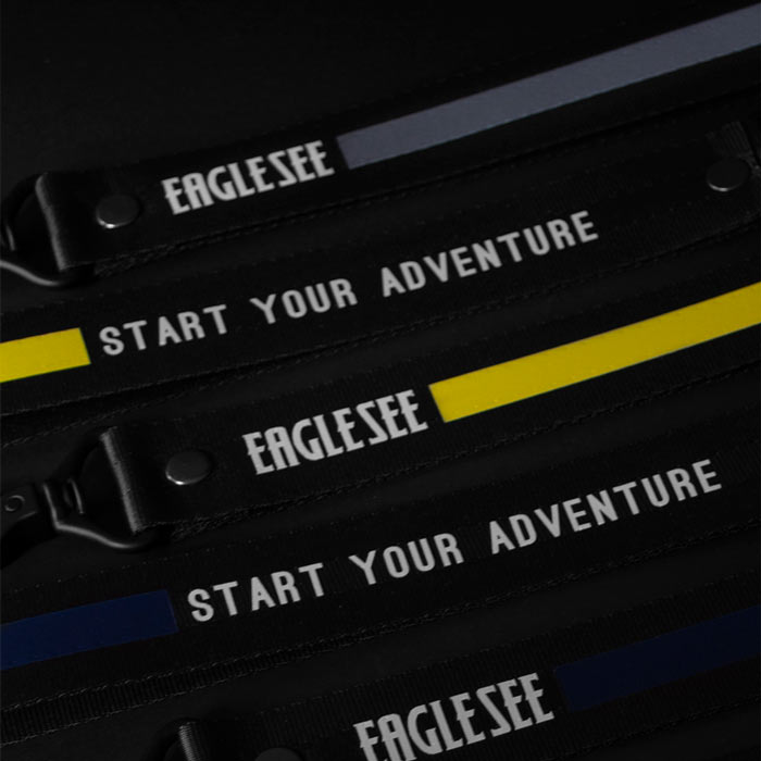 Medium Black Text Linee Lanyard