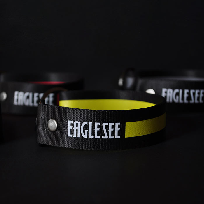 Medium Yellow Text Line Lanyard