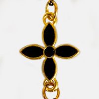 Medium Black Chain + Black Flower