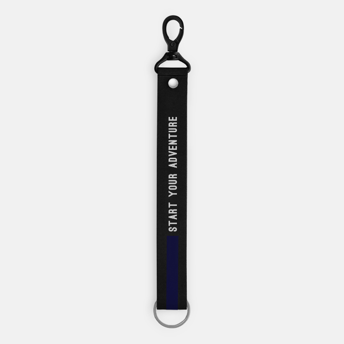 Medium Dark Blue Text Line Lanyard
