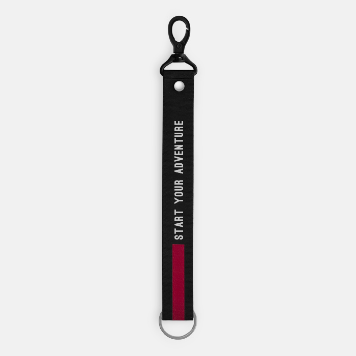 Medium Red Text Line Lanyard
