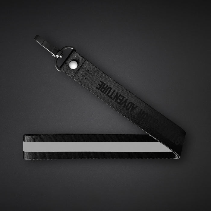 Large Dark Grey Text Line Lanyard