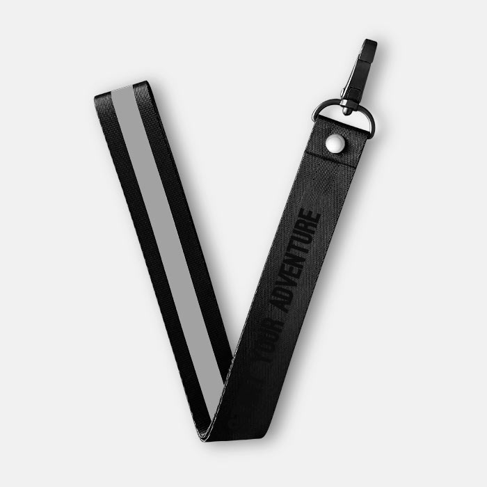Large Dark Grey Text Line Lanyard